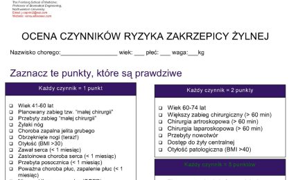 Skala Capriniego do oceny ryzyka zakrzepów żylnych