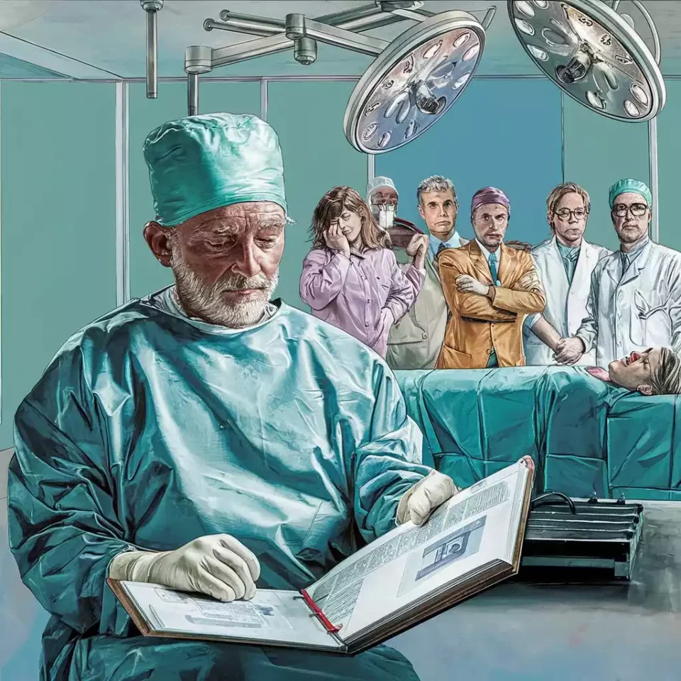 chirurg czyta przed operacją